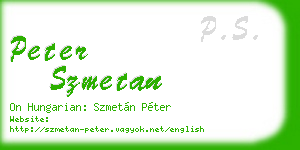 peter szmetan business card